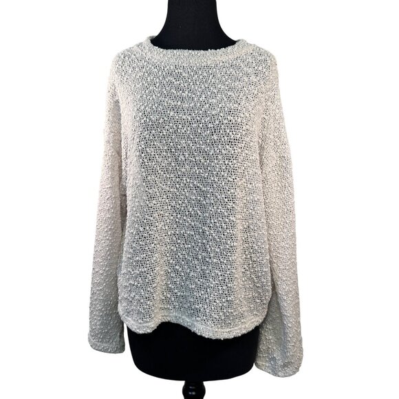 Ginger G Womens Size Large Light Beige Textured Knit Sweater Long Sleeve - Picture 1 of 8